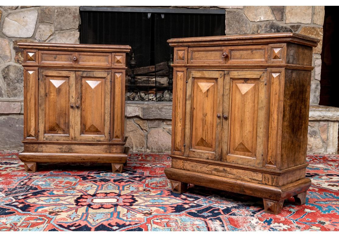 Extraordinary Pair Of Antique Italian Walnut Renaissance Style  Cabinets For Sale 6