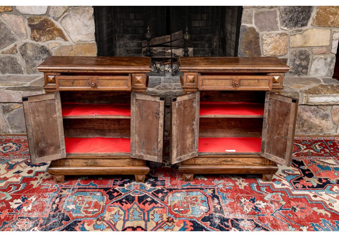 Extraordinary Pair Of Antique Italian Walnut Renaissance Style  Cabinets For Sale 12