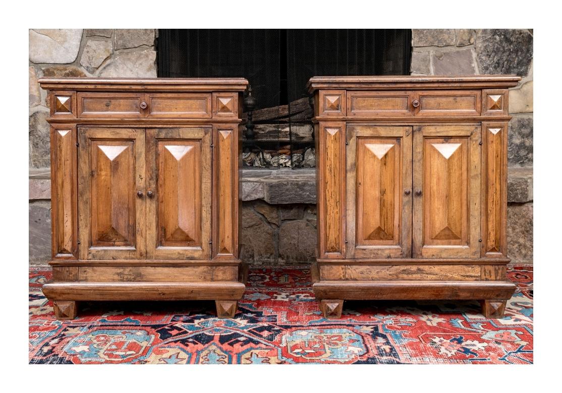 Extraordinary Pair Of Antique Italian Walnut Renaissance Style  Cabinets For Sale 13