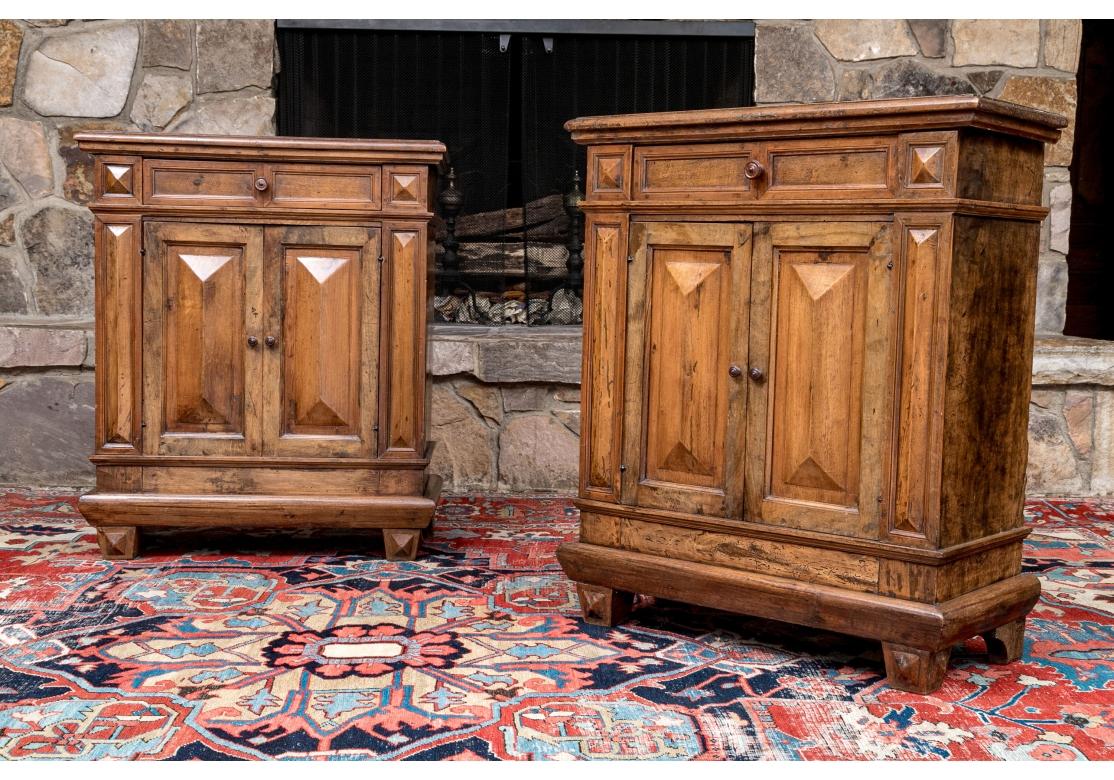 Extraordinary Pair Of Antique Italian Walnut Renaissance Style  Cabinets For Sale 5