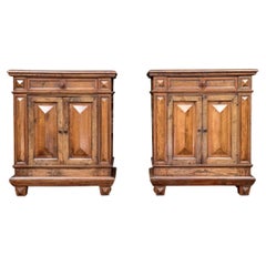 Extraordinary Pair Of Antique Italian Walnut Renaissance Style  Cabinets