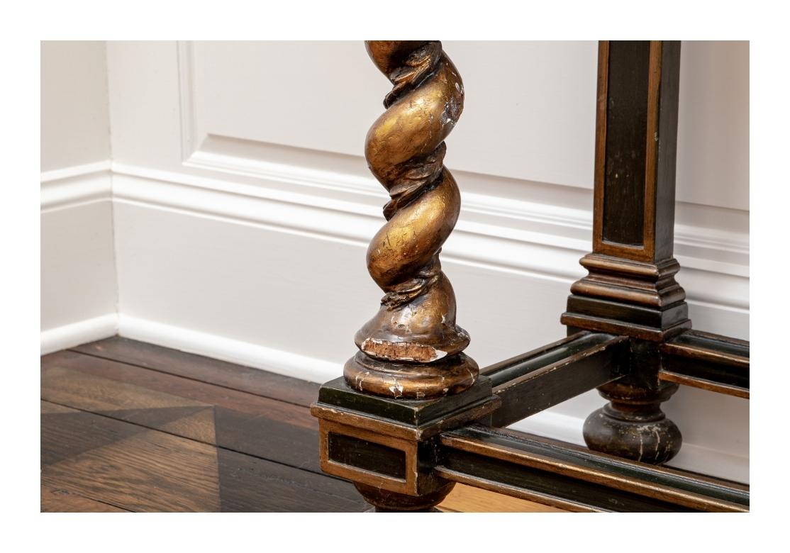 Extraordinary Pair Of Antique Of Neoclassical Style Barley Twist Console Tables For Sale 13