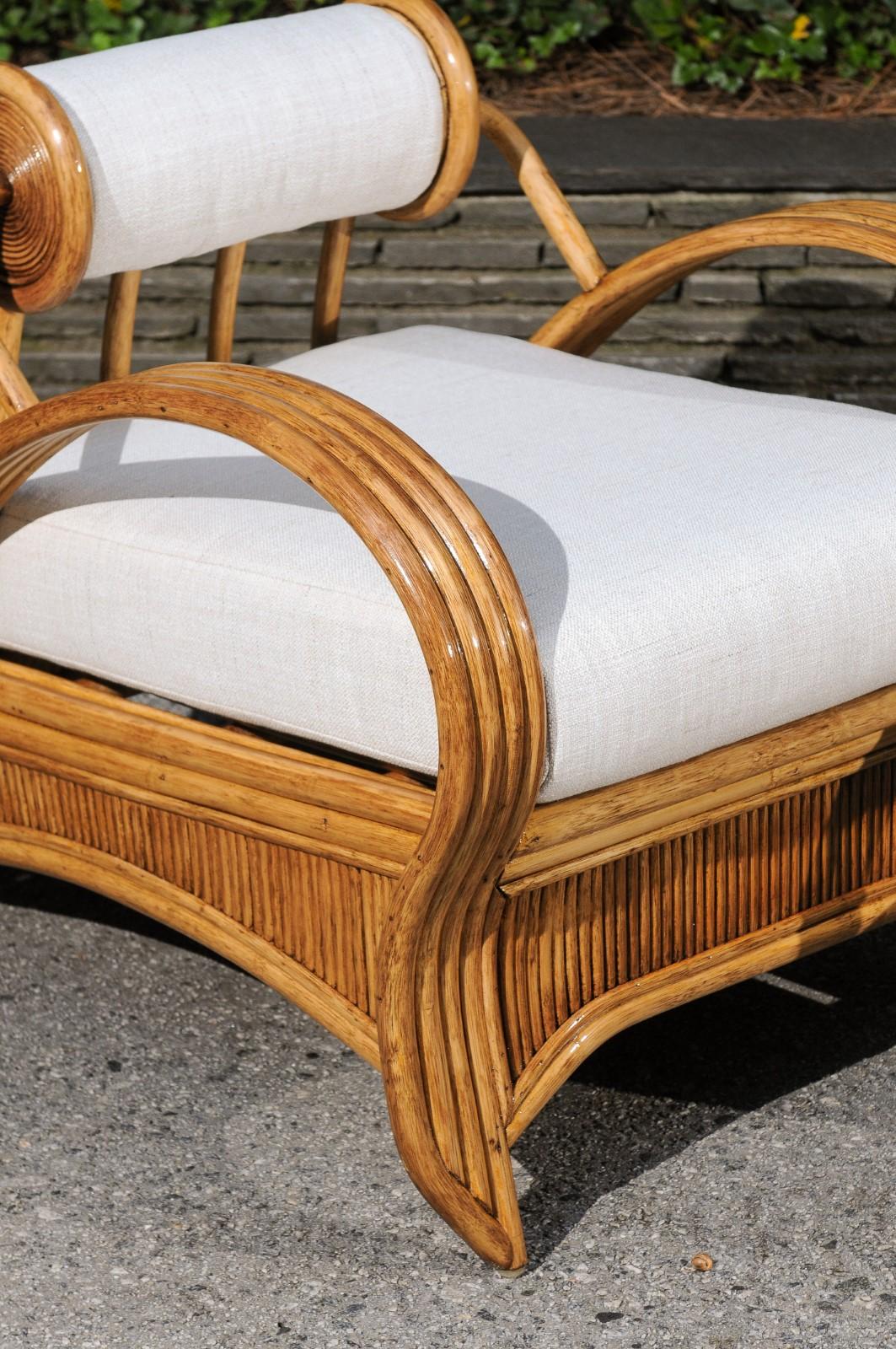 Extraordinary Pair of Art Deco Style Loungers by Betty Cobonpue, circa 1980 For Sale 2