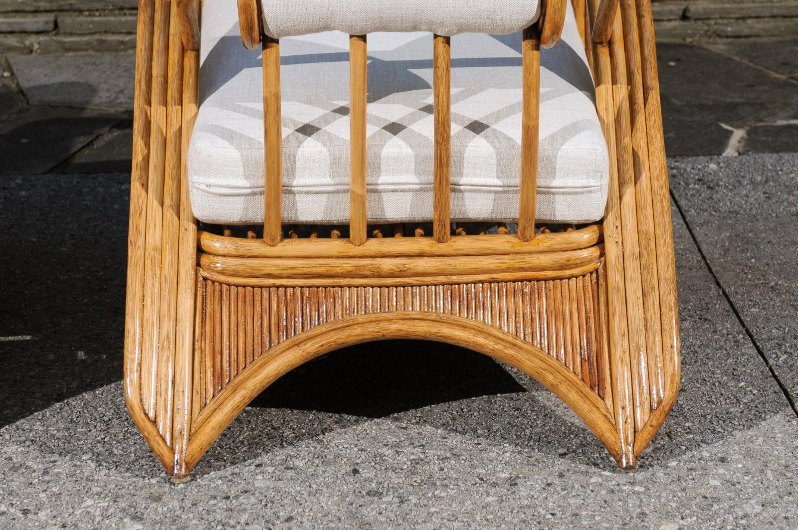 Extraordinary Pair of Art Deco Style Loungers by Betty Cobonpue, circa 1980 For Sale 4