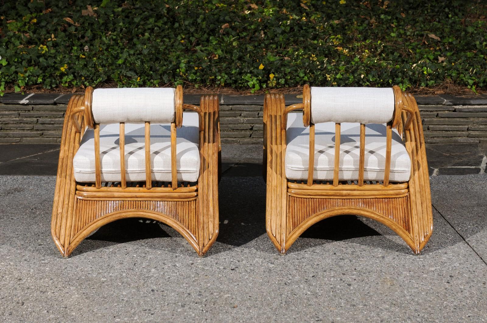 Extraordinary Pair of Art Deco Style Loungers by Betty Cobonpue, circa 1980 In Excellent Condition For Sale In Atlanta, GA