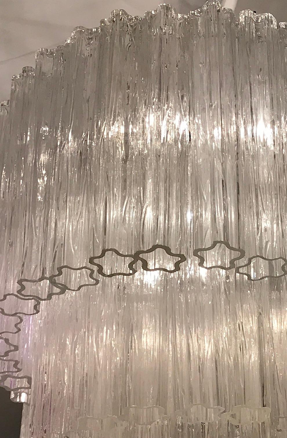 Italian Extraordinary Pair of Chandeliers by Toni Zuccheri for Venini, 1960s For Sale