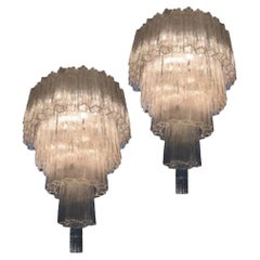 Extraordinary Pair of Chandeliers by Toni Zuccheri for Venini, 1960s