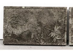 Extraordinary Pair of Chinese Carved Stone Garden Panels With Branches And Bird