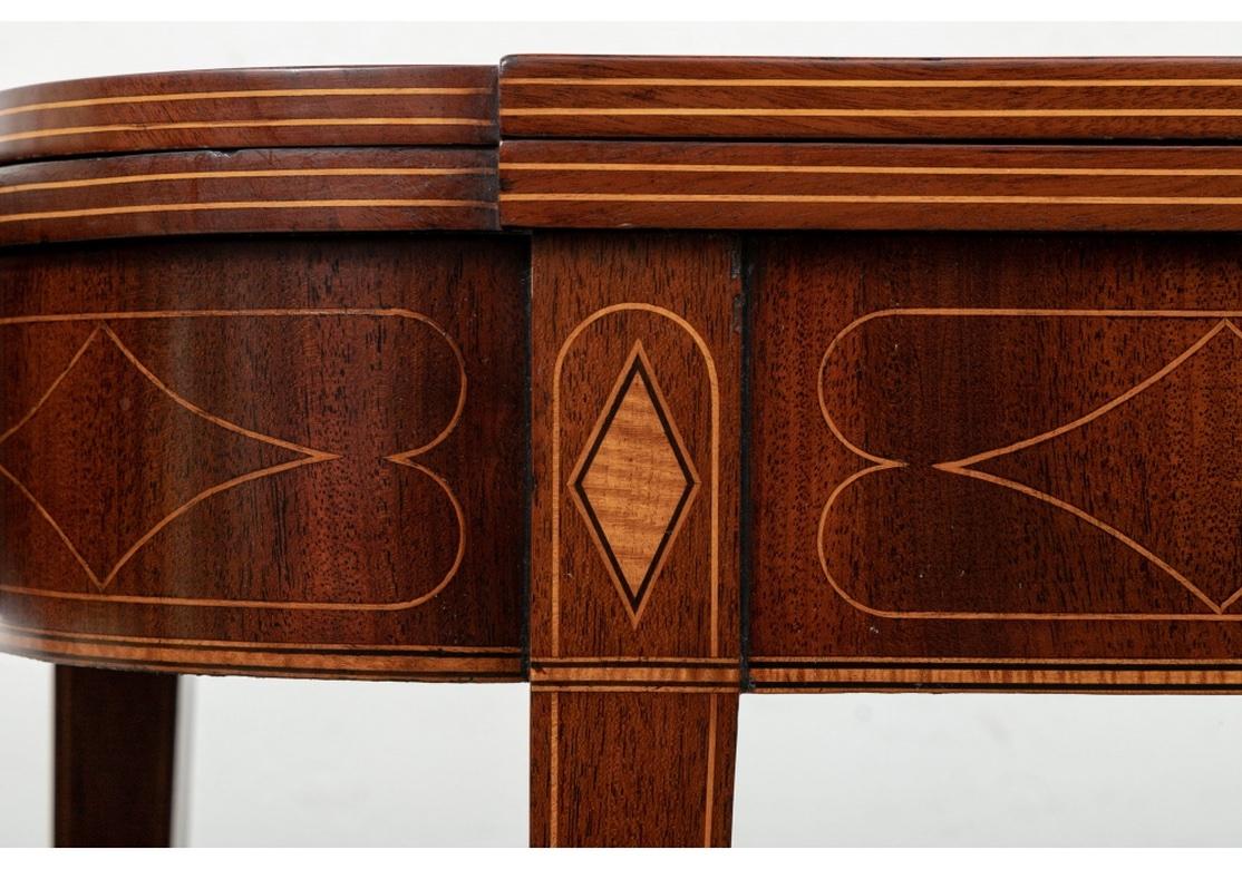 Extraordinary Pair of Fine Period Federal Inlaid Mahogany Console Tables For Sale 5