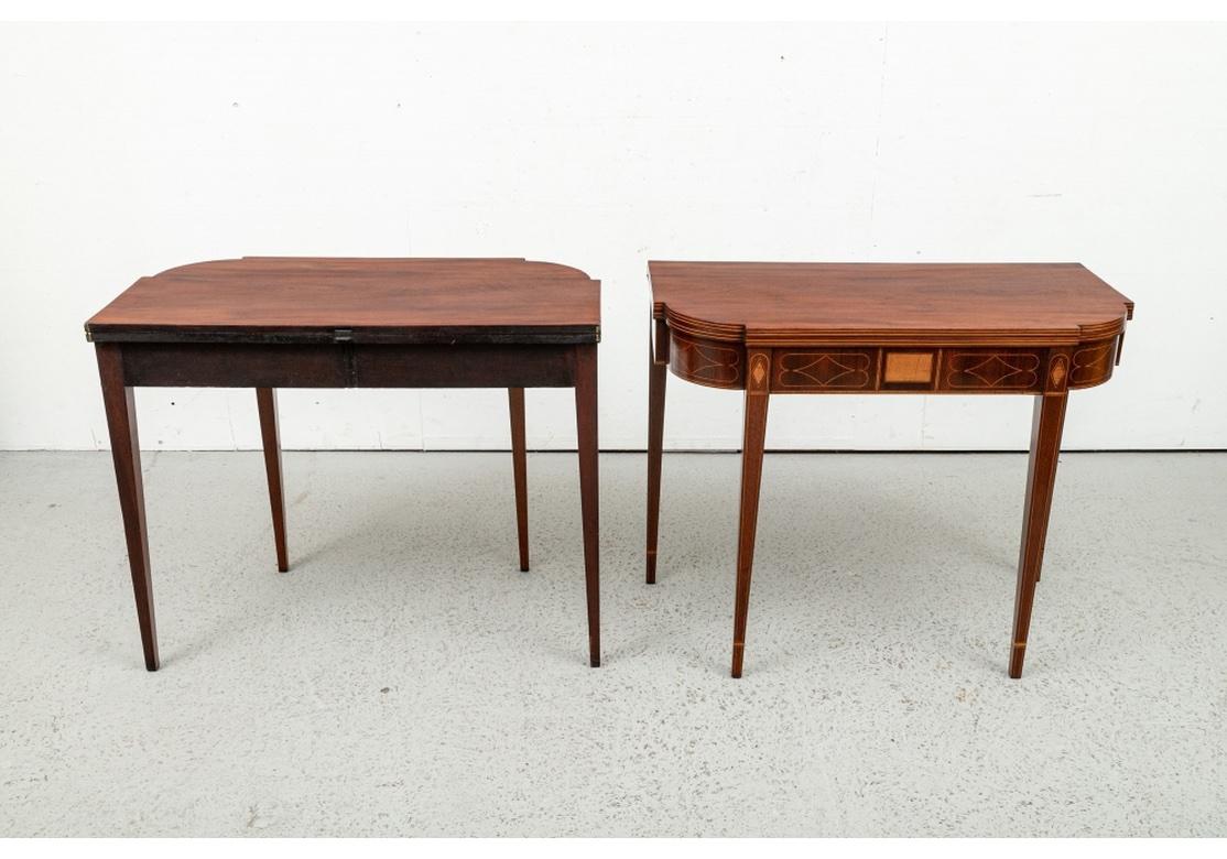 Extraordinary Pair of Fine Period Federal Inlaid Mahogany Console Tables For Sale 8