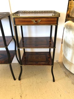 Extraordinary Pair of French Antique 3-Tier Étagère Side End Tables