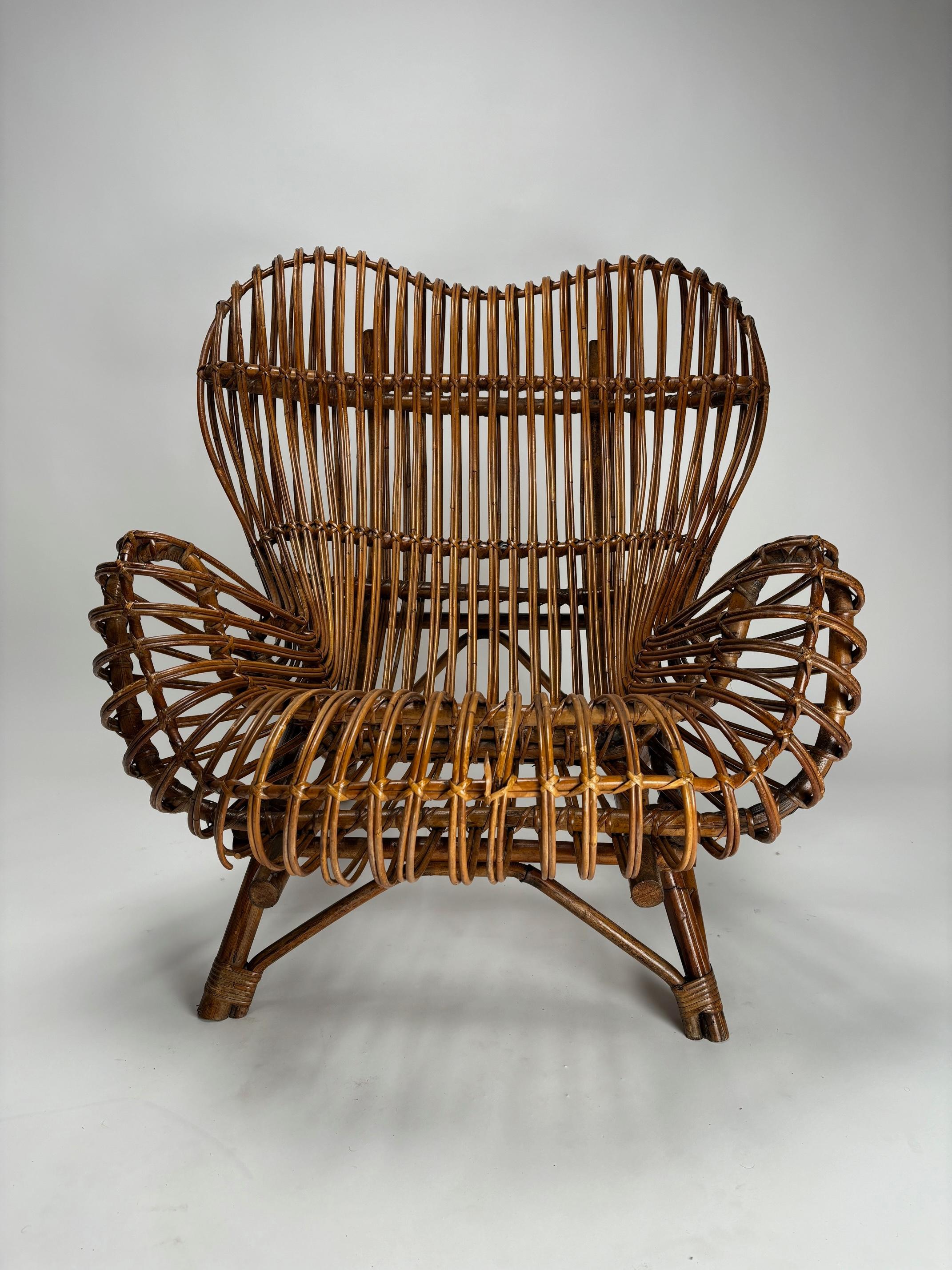 Außergewöhnliches Sesselpaar 'Gala' von Franco Albini für Bonacina, Italien 1951 (Moderne der Mitte des Jahrhunderts) im Angebot