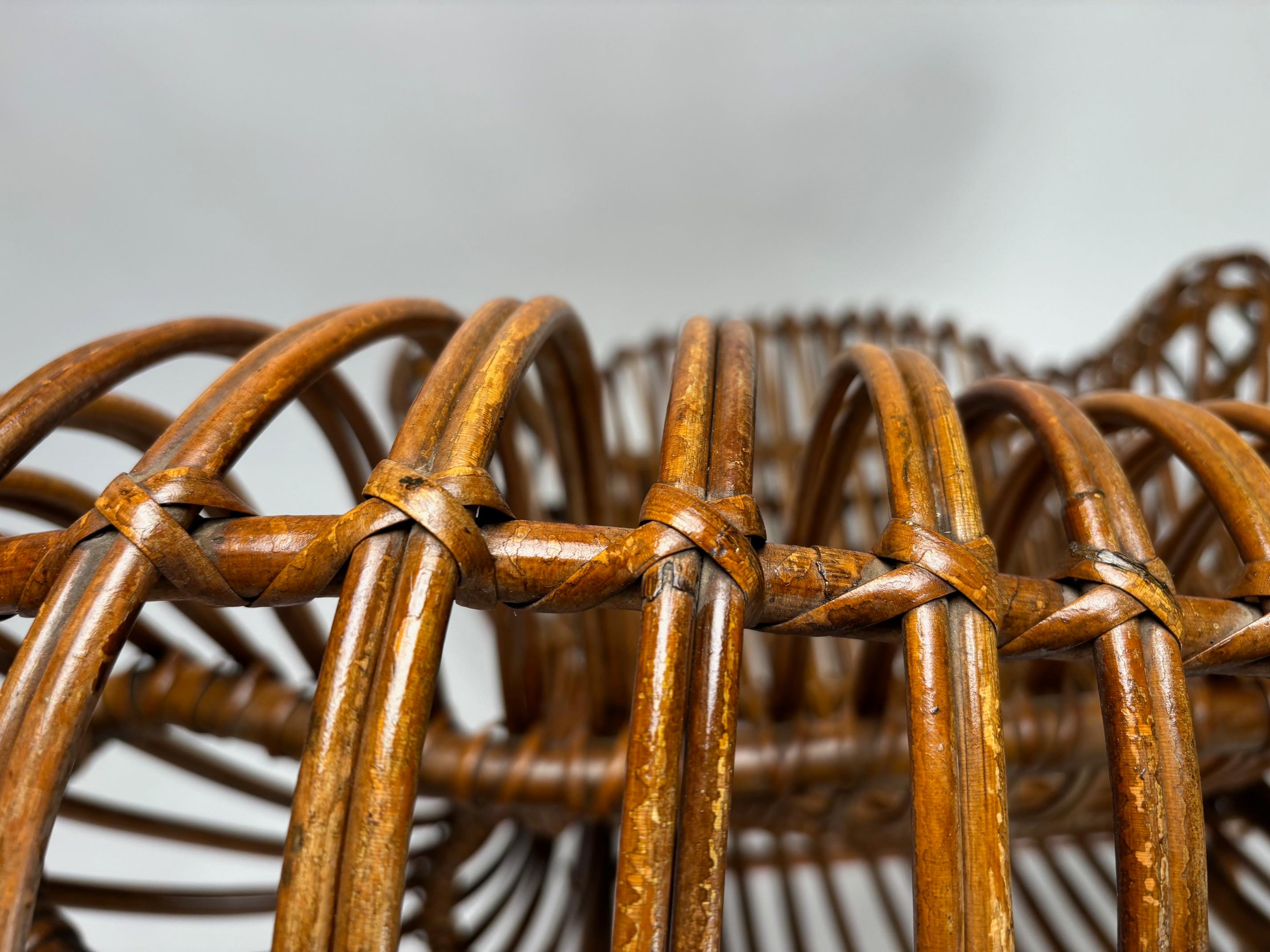 Außergewöhnliches Sesselpaar 'Gala' von Franco Albini für Bonacina, Italien 1951 (Bambus) im Angebot