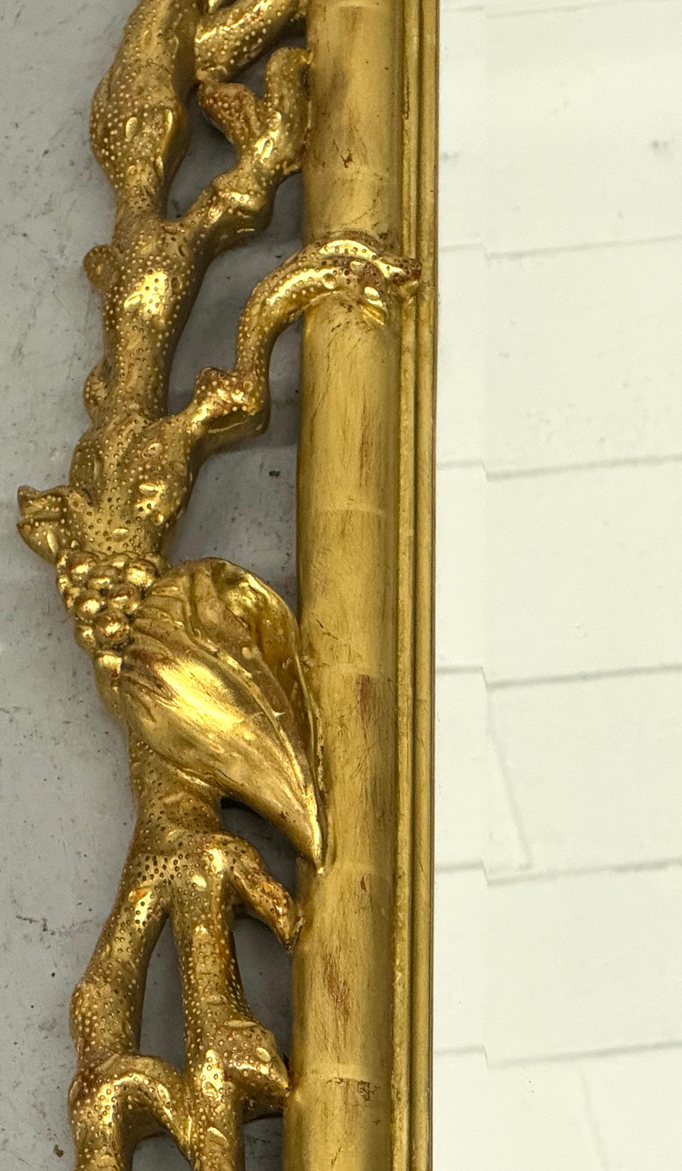 Extraordinary Pair of Italian Carved Giltwood Mirrors with Shell and Coral Motif For Sale 4