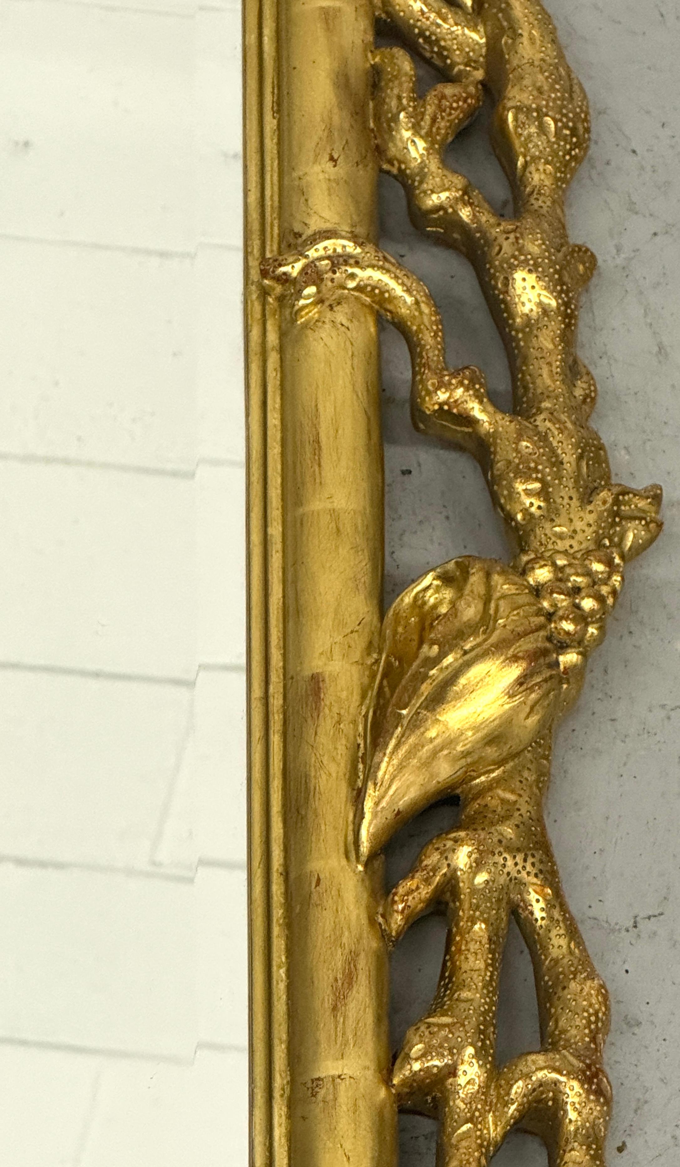 Extraordinary Pair of Italian Carved Giltwood Mirrors with Shell and Coral Motif For Sale 1