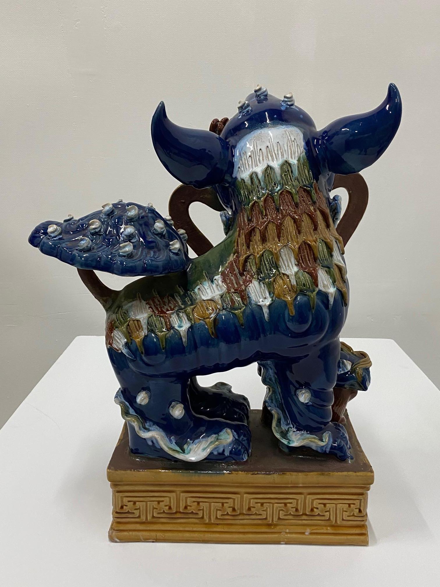 Chinese Export Extraordinary Pair of Large Ceramic Foo Dogs