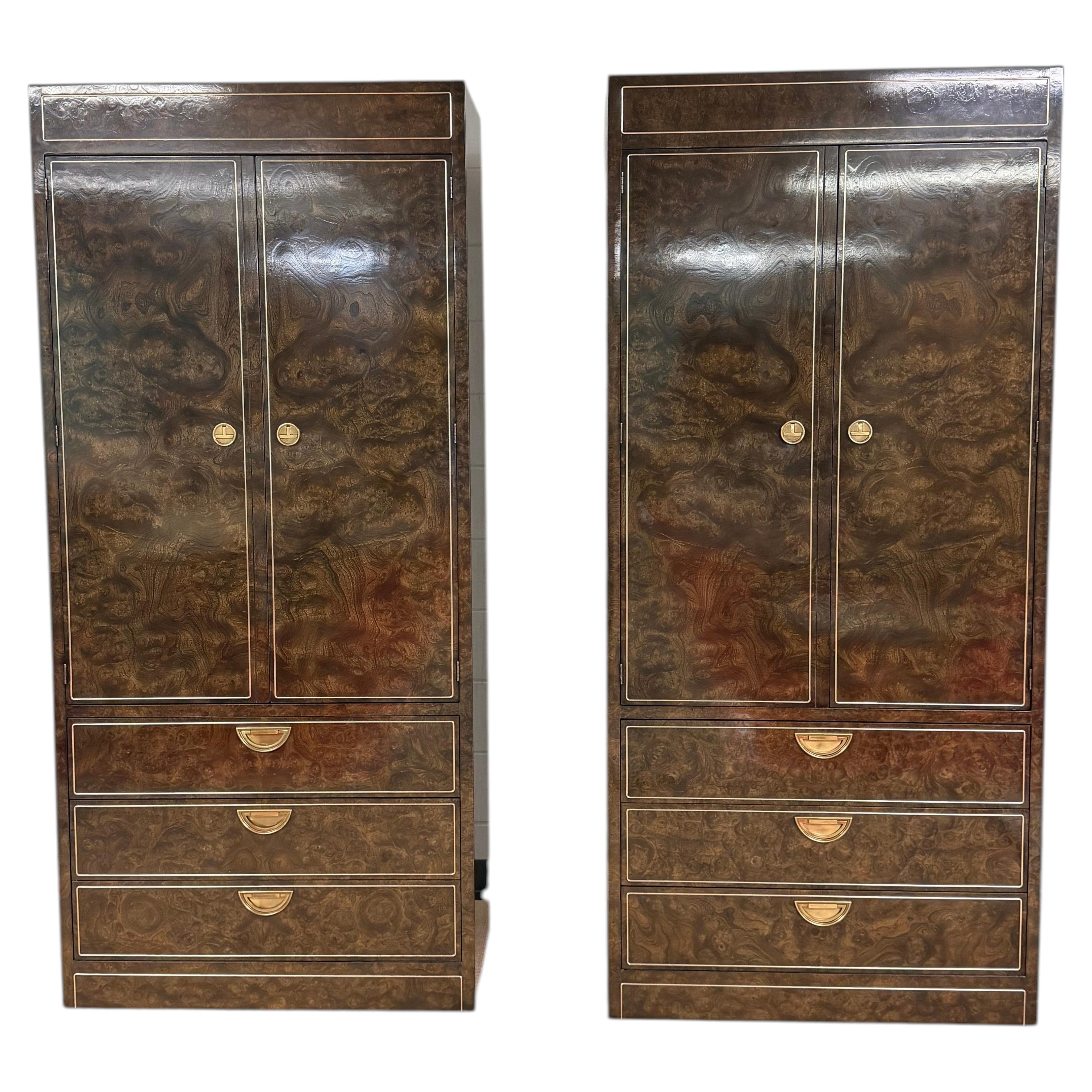 Extraordinary Pair of Mastercraft Wardrobes, Circa 1970's For Sale
