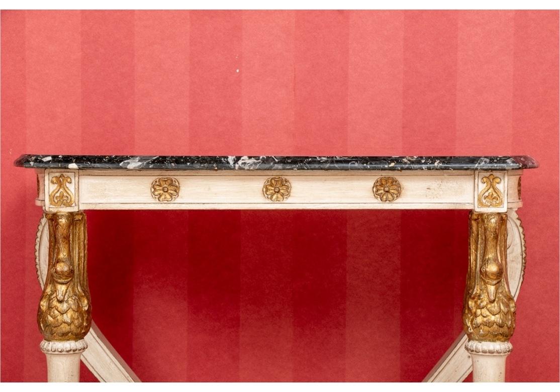 Extraordinary Pair Of Painted And Gilt Neoclassical Style  Console Tables 5
