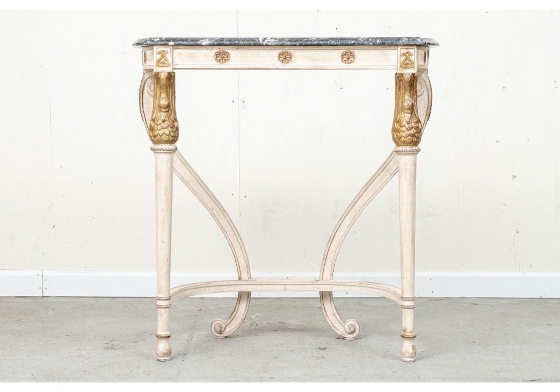 Extraordinary Pair Of Painted And Gilt Neoclassical Style  Console Tables 6