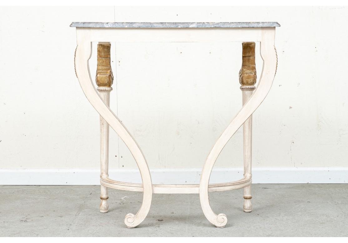 Extraordinary Pair Of Painted And Gilt Neoclassical Style  Console Tables 14