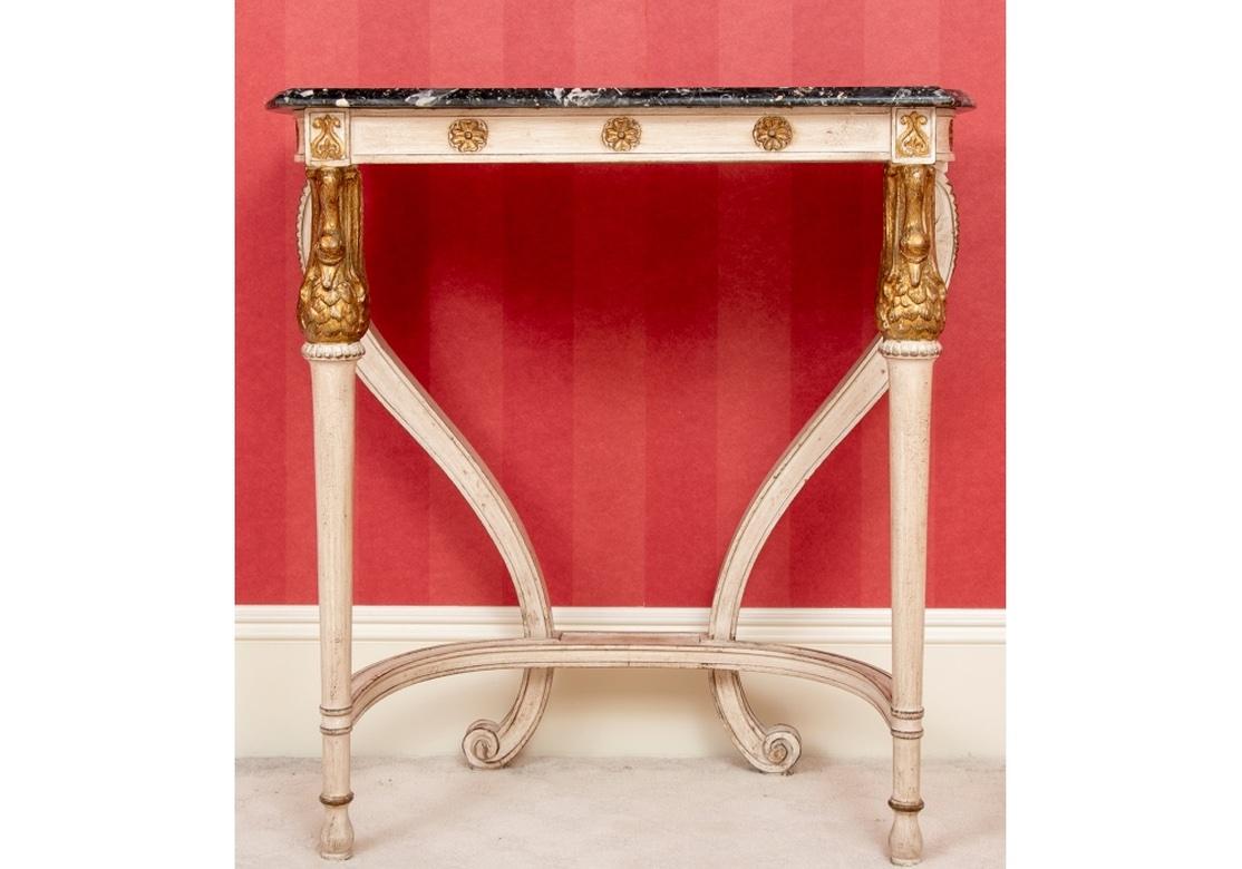 Extraordinary Pair Of Painted And Gilt Neoclassical Style  Console Tables 1