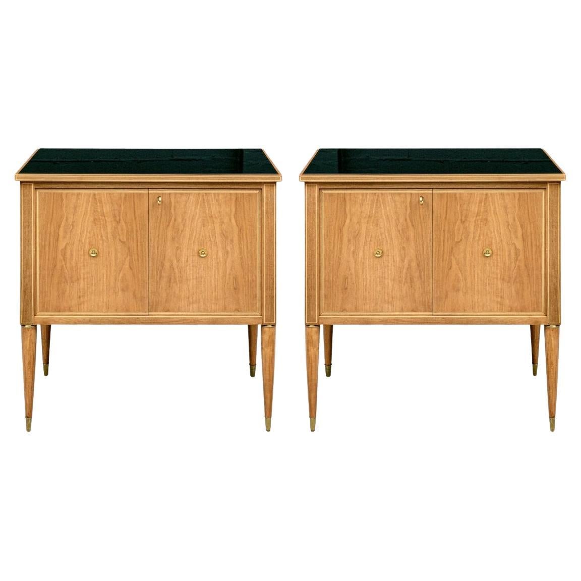 Extraordinary Pair of Paolo Buffa Attributed Walnut Cabinets For Sale