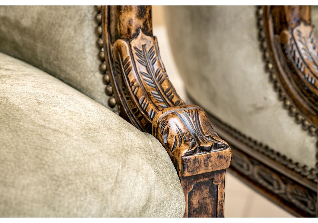 Fabric Extraordinary Pair Of Ram’s Head Club Chairs For Sale
