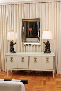 Straordinaria coppia di scimmie vintage con smalto al cioccolato come lampade personalizzate