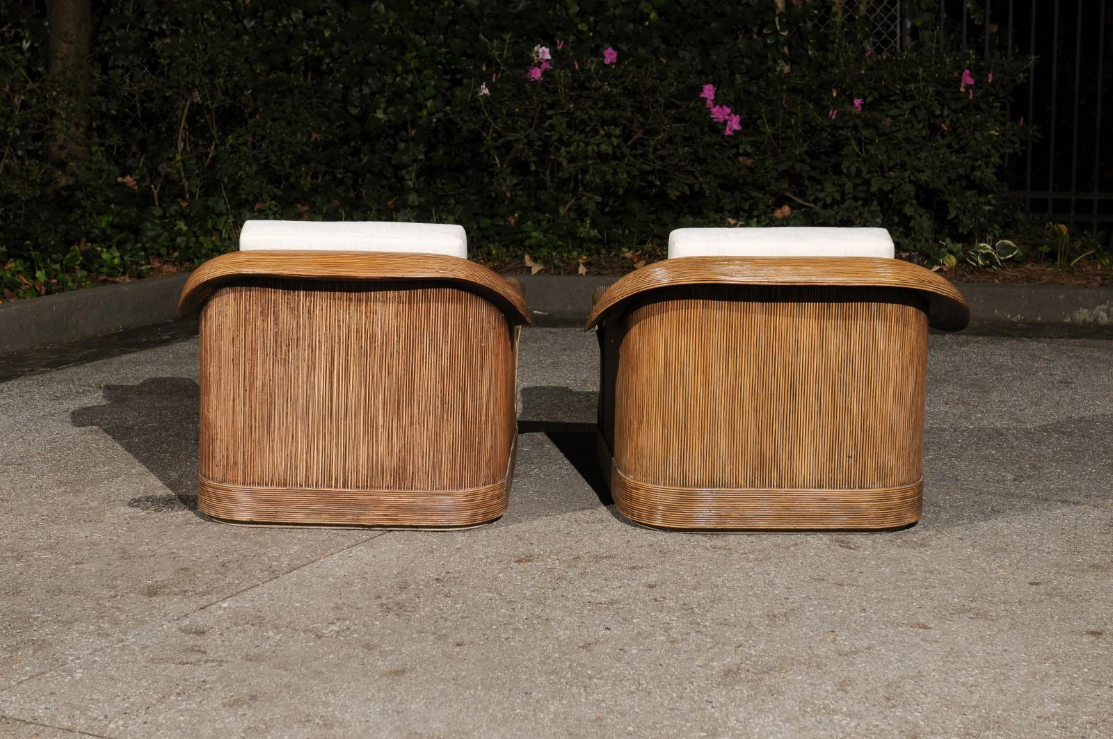 Extraordinary Pair Trompe L'oiel Club Chairs by Betty Cobonpue, circa 1980 For Sale 2