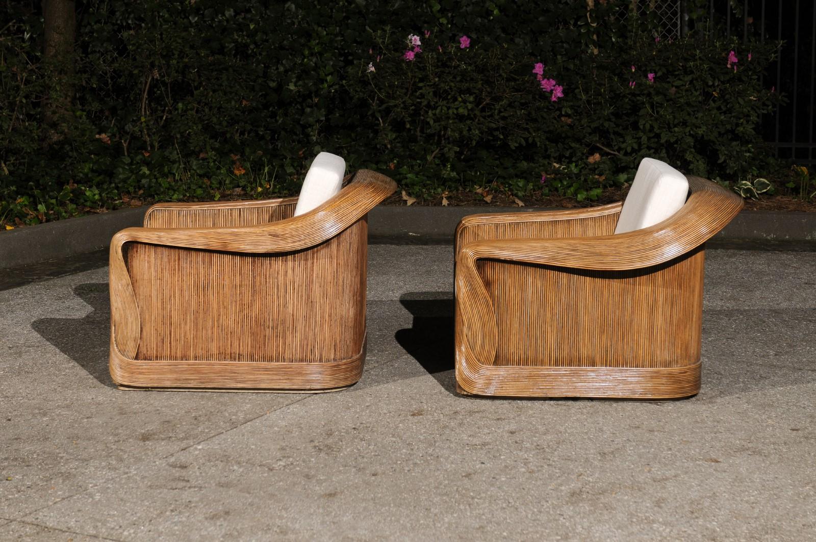 Extraordinary Pair Trompe L'oiel Club Chairs by Betty Cobonpue, circa 1980 For Sale 4