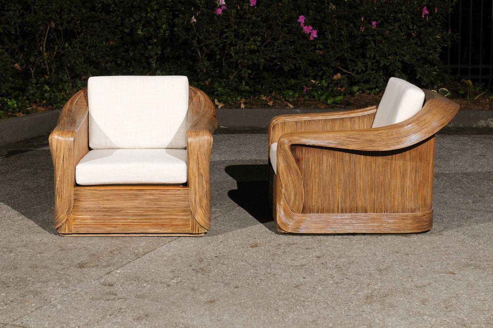 Extraordinary Pair Trompe L'oiel Club Chairs by Betty Cobonpue, circa 1980 For Sale 5