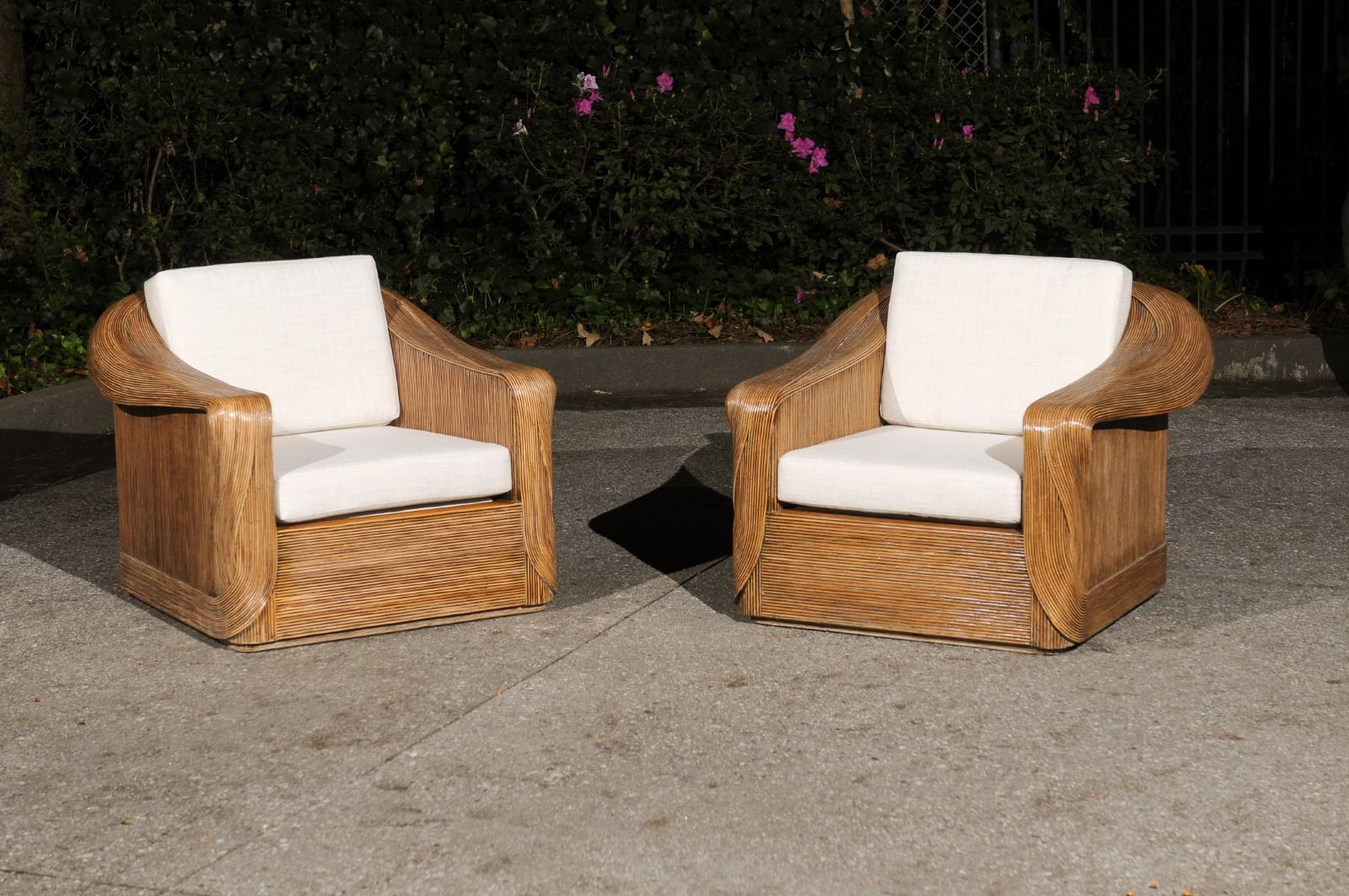 Extraordinary Pair Trompe L'oiel Club Chairs by Betty Cobonpue, circa 1980 For Sale 11