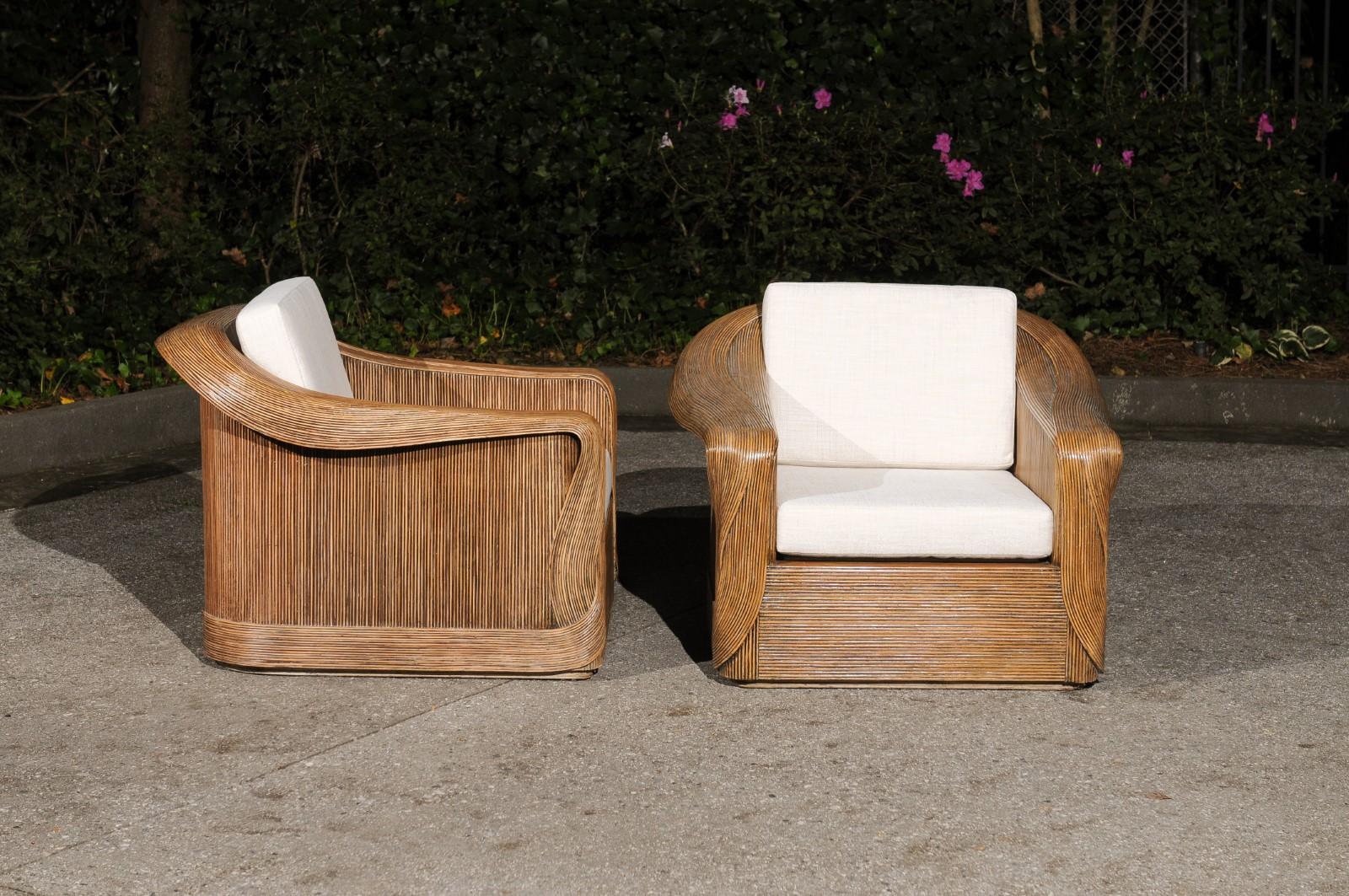 Extraordinary Pair Trompe L'oiel Club Chairs by Betty Cobonpue, circa 1980 In Excellent Condition For Sale In Atlanta, GA