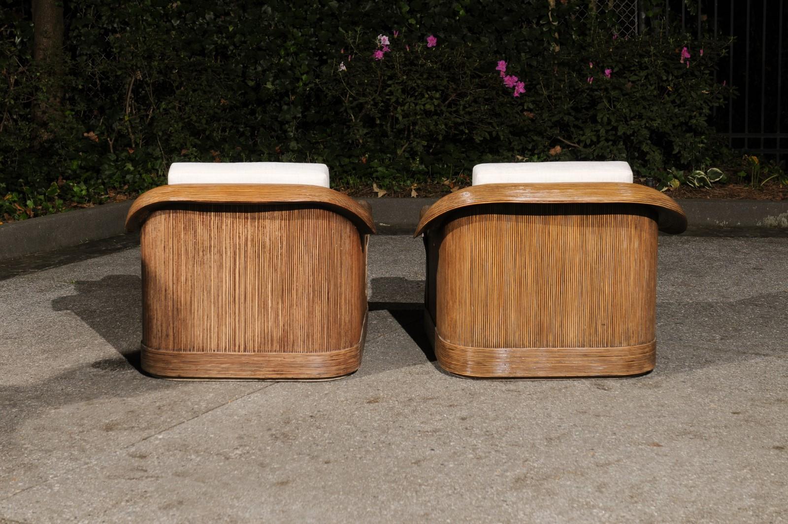 Extraordinary Pair Trompe L'oiel Club Chairs by Betty Cobonpue, circa 1980 For Sale 1