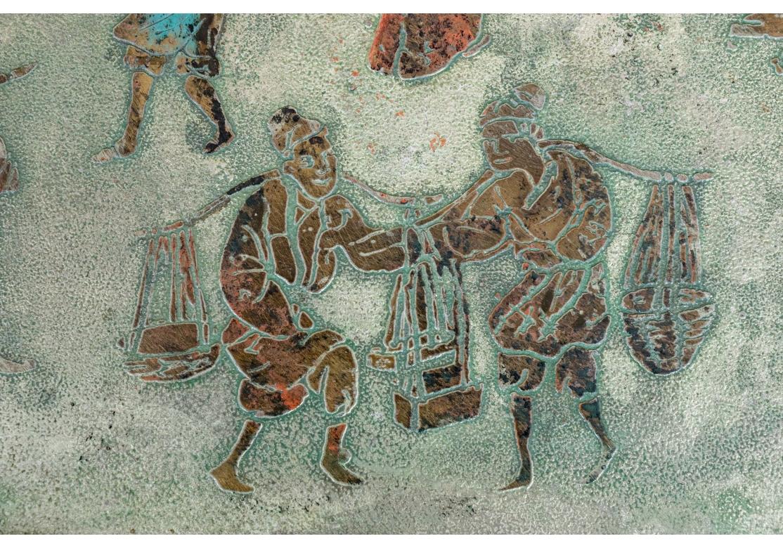 Extraordinary Phillip And Kelvin LaVerne Bronze “Festival” Bronze Console For Sale 4