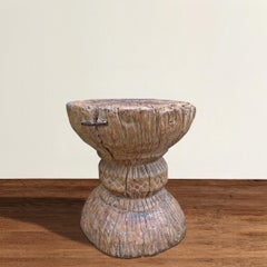 Extraordinary Primitive Carved Wood Stool