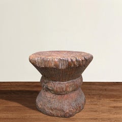 Extraordinary Primitive Carved Wood Stool
