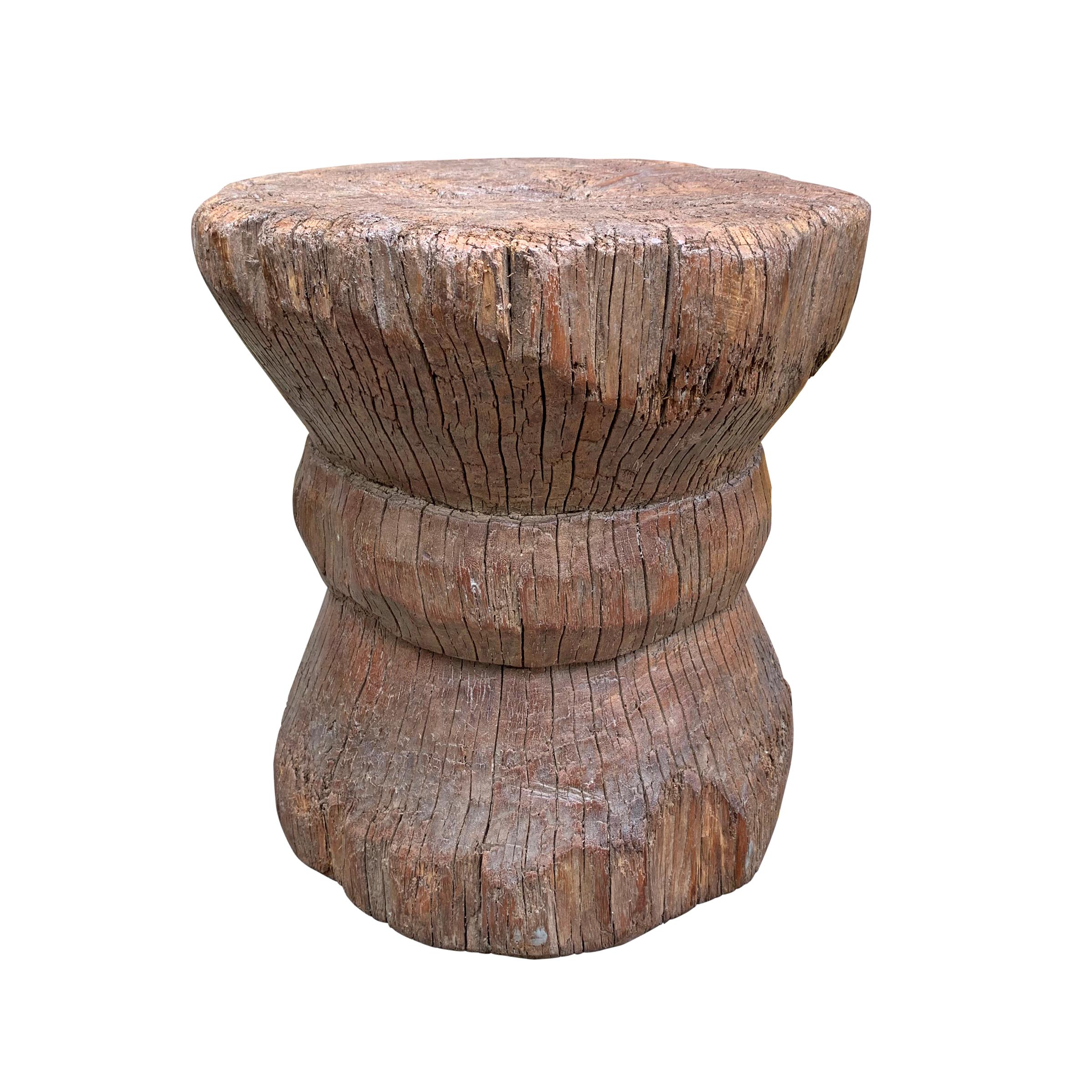 primitive wood stool