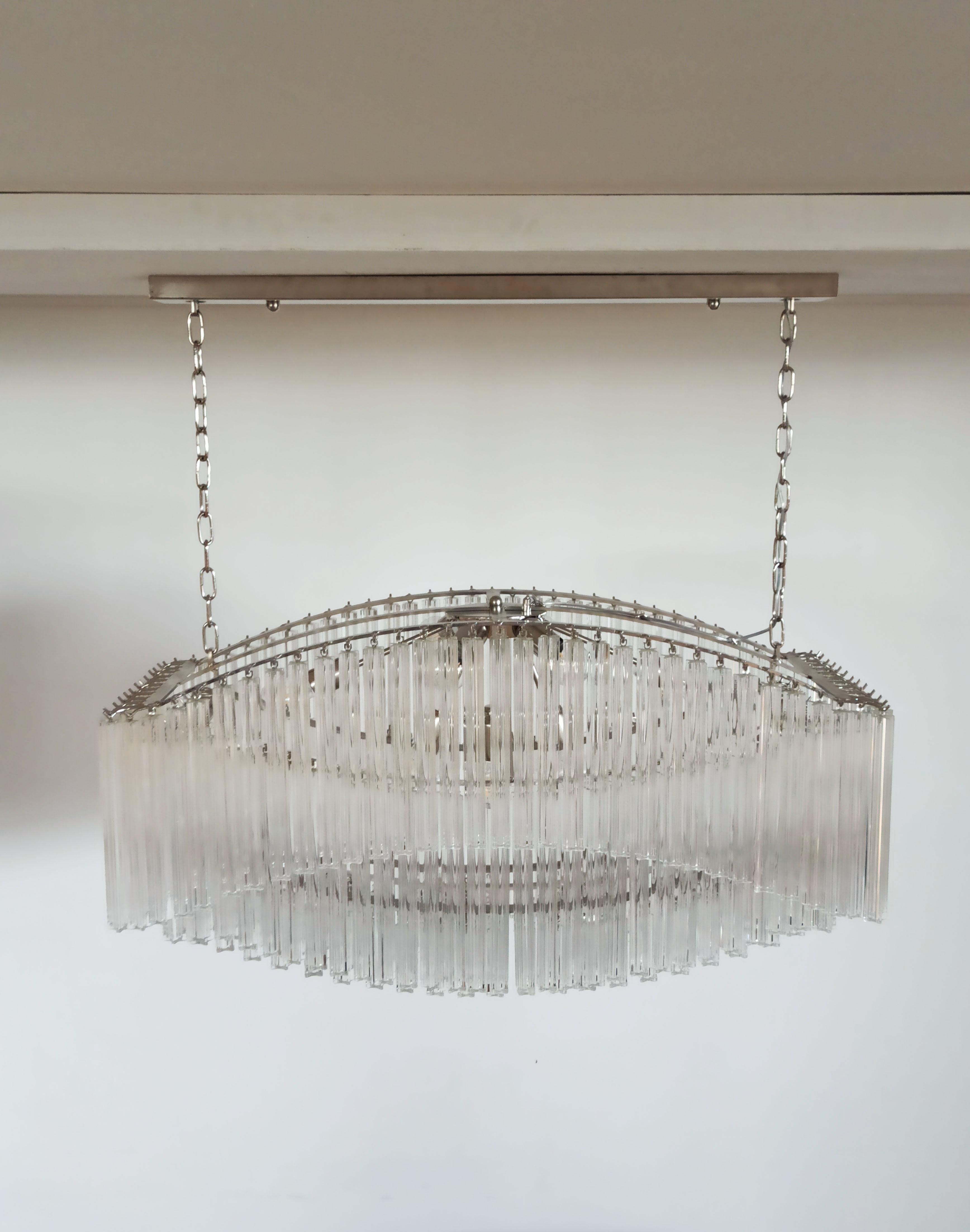 Extraordinary Quadriedri Murano Glass Chandelier, 292 Clear Prism Quadriedri For Sale 14