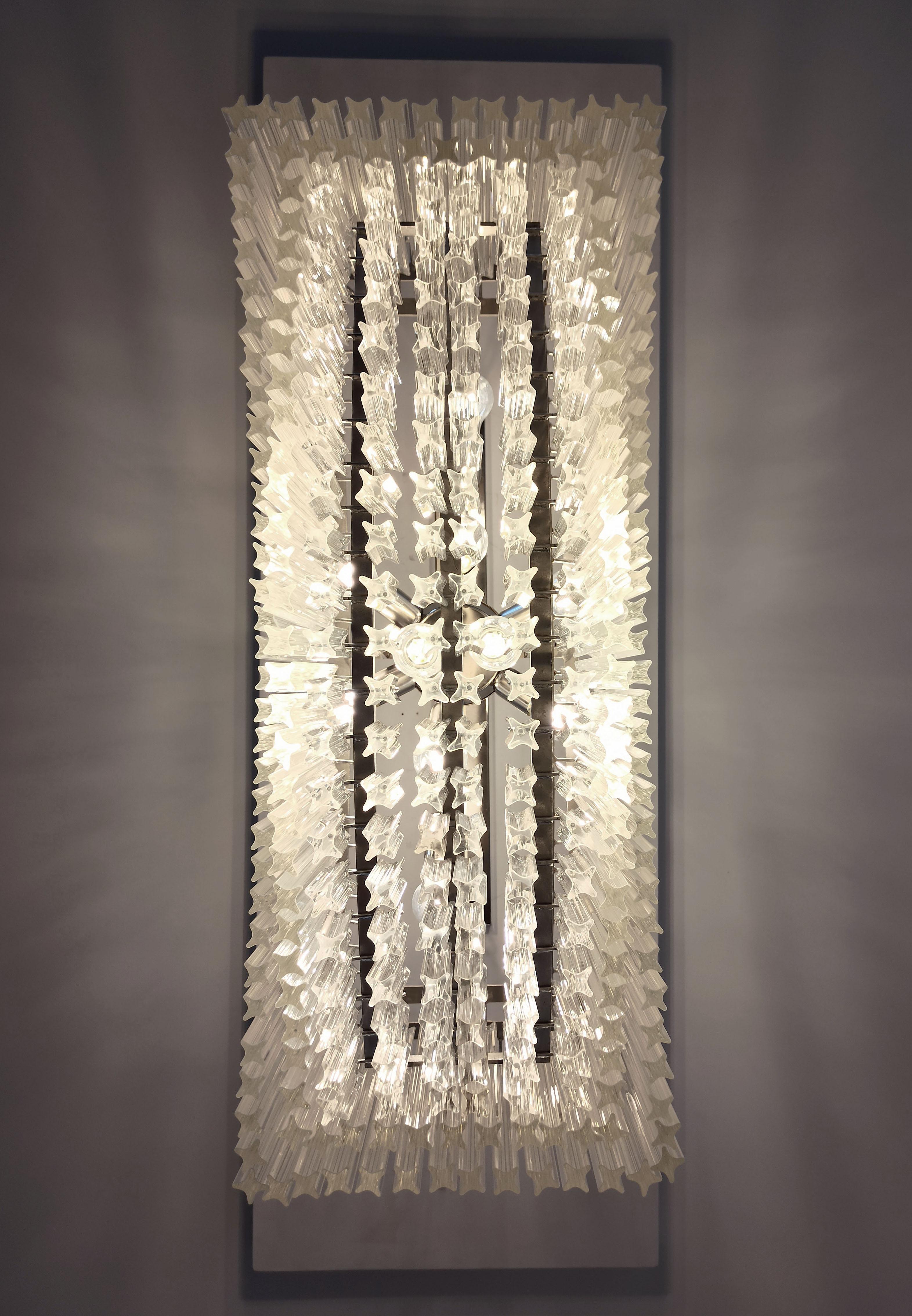 Extraordinary Quadriedri Murano Glass Chandelier, 292 Clear Prism Quadriedri For Sale 1