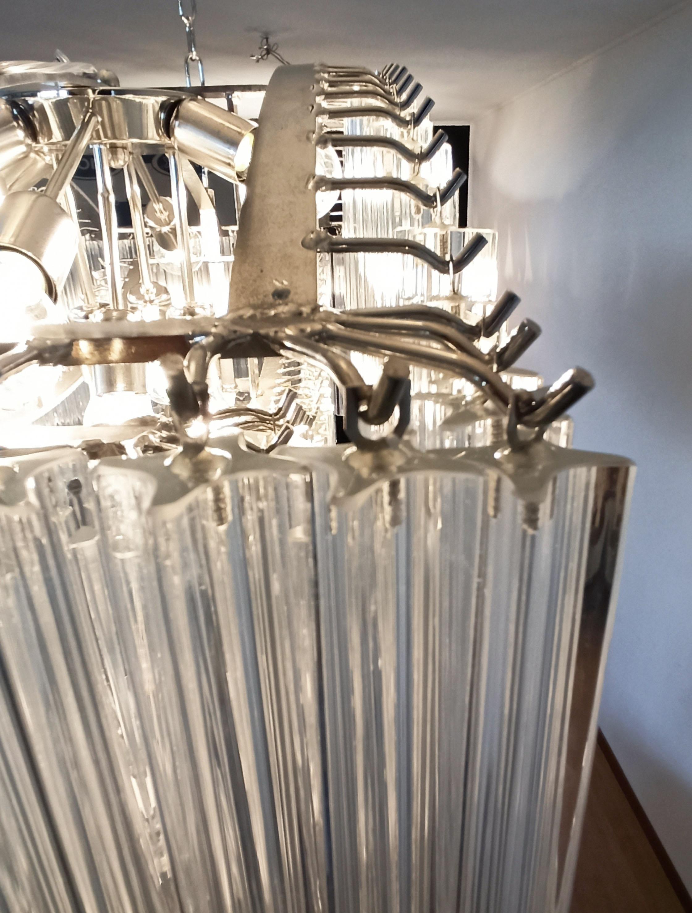 Extraordinary Quadriedri Murano Glass Chandelier, 292 Clear Prism Quadriedri For Sale 3