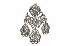 Extraordinary Rare Love Toke Armatory Pyrite Girandole Earrings c. 1750