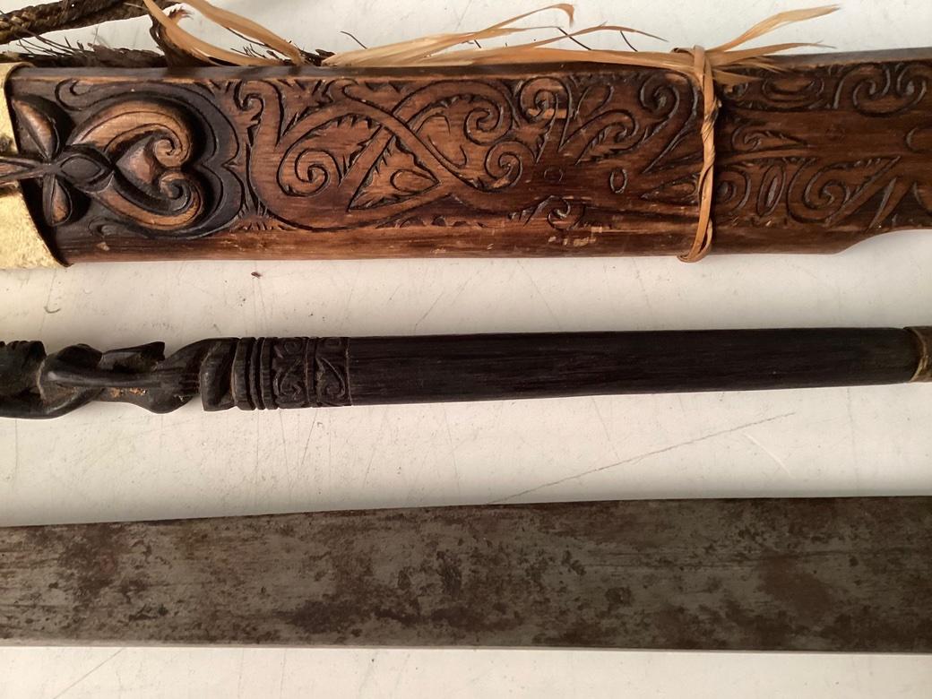 Indonesian Extraordinary Rare Mandau Sword Dayak Peoples of Borneo For Sale