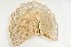 Extraordinary Rare Peacock Crystal Glass Sconce by Palwa, Germany, 1960s