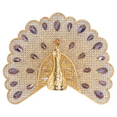 Extraordinary Rare Peacock Crystal Glass Sconce by Palwa, Germany, 1960s
