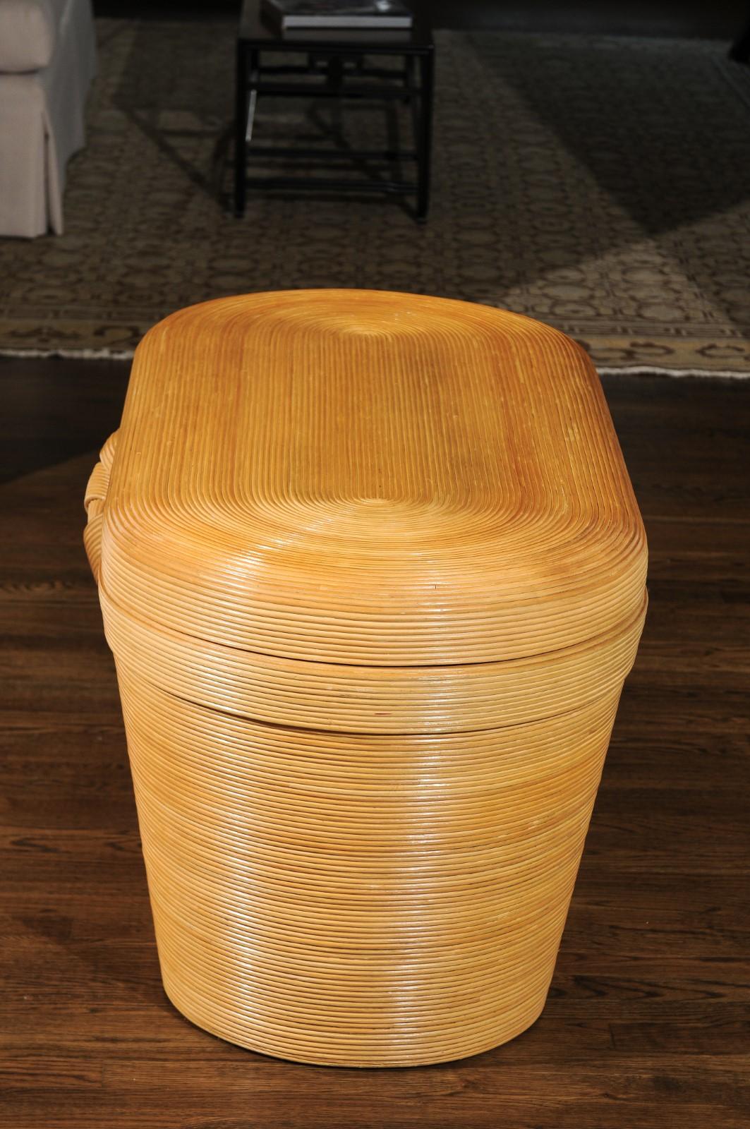 Extraordinary Rattan Trompe L'oiel Coffee Table or Bench by Betty Cobonpue 5