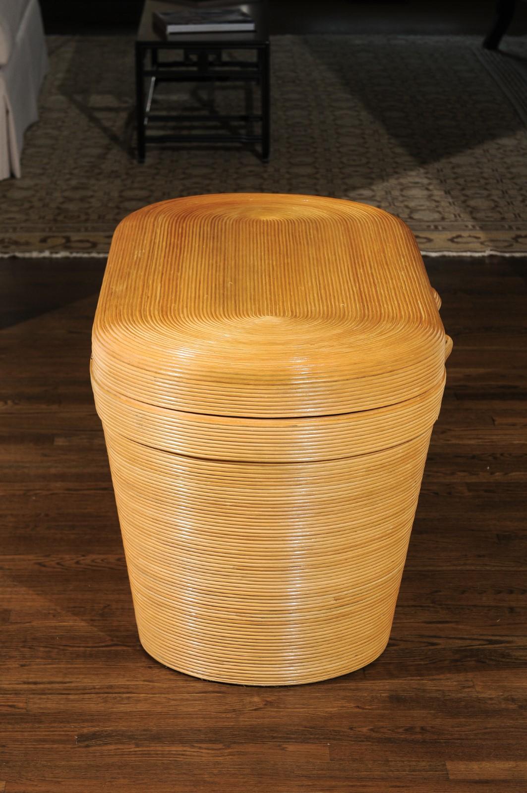 Extraordinary Rattan Trompe L'oiel Coffee Table or Bench by Betty Cobonpue 2