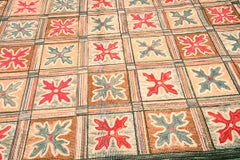 2000s Red and Blue Contemporary Chinese Hooked Rug 9' x 12'