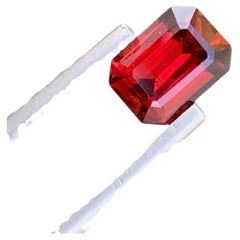 Extraordinary Red Rhodolite Garnet 1.80 carats Emerald Cut Madagascar's Gemstone