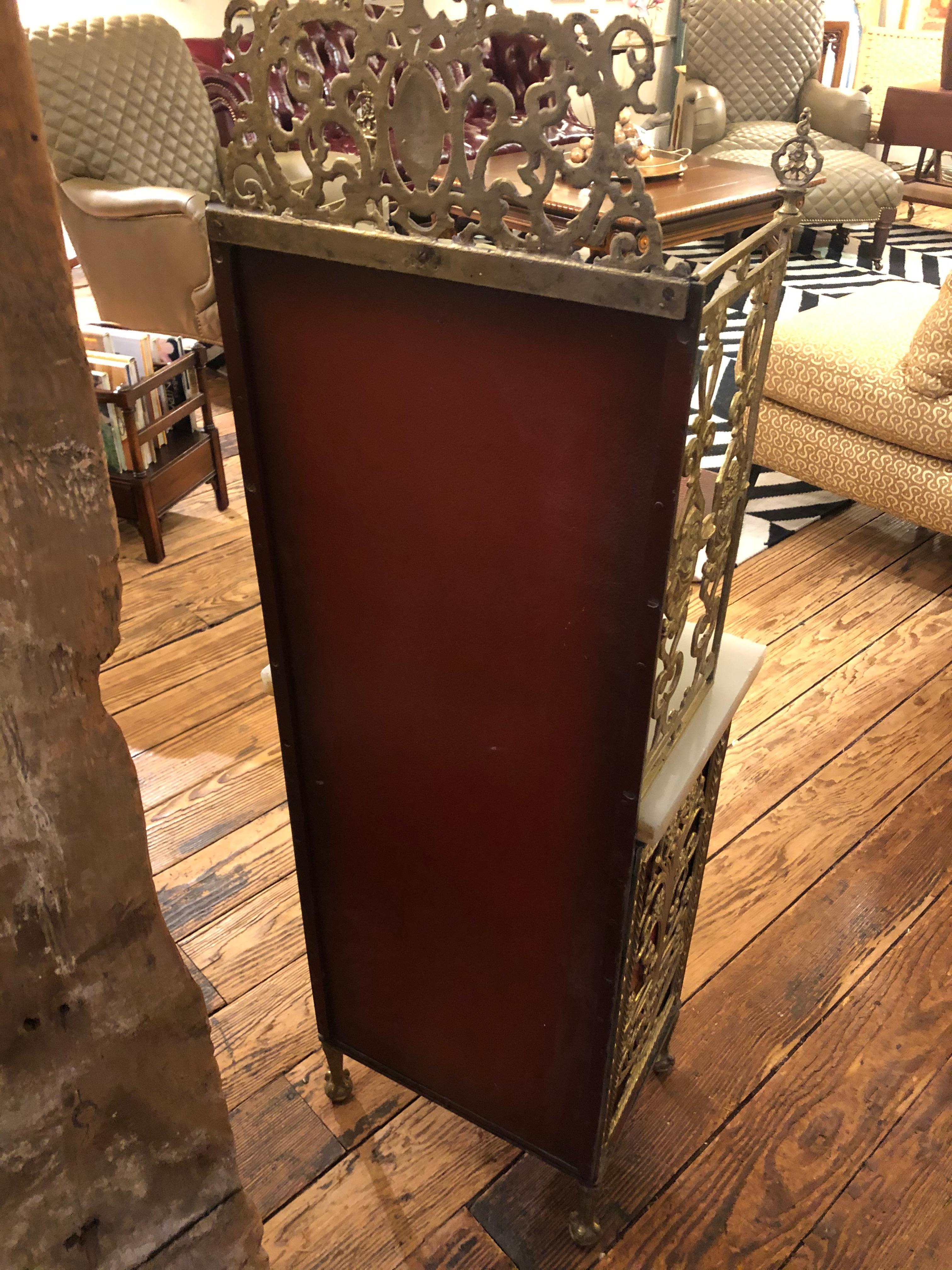 Extraordinary Renaissance Style Iron and Onyx Hall Cabinet For Sale 6